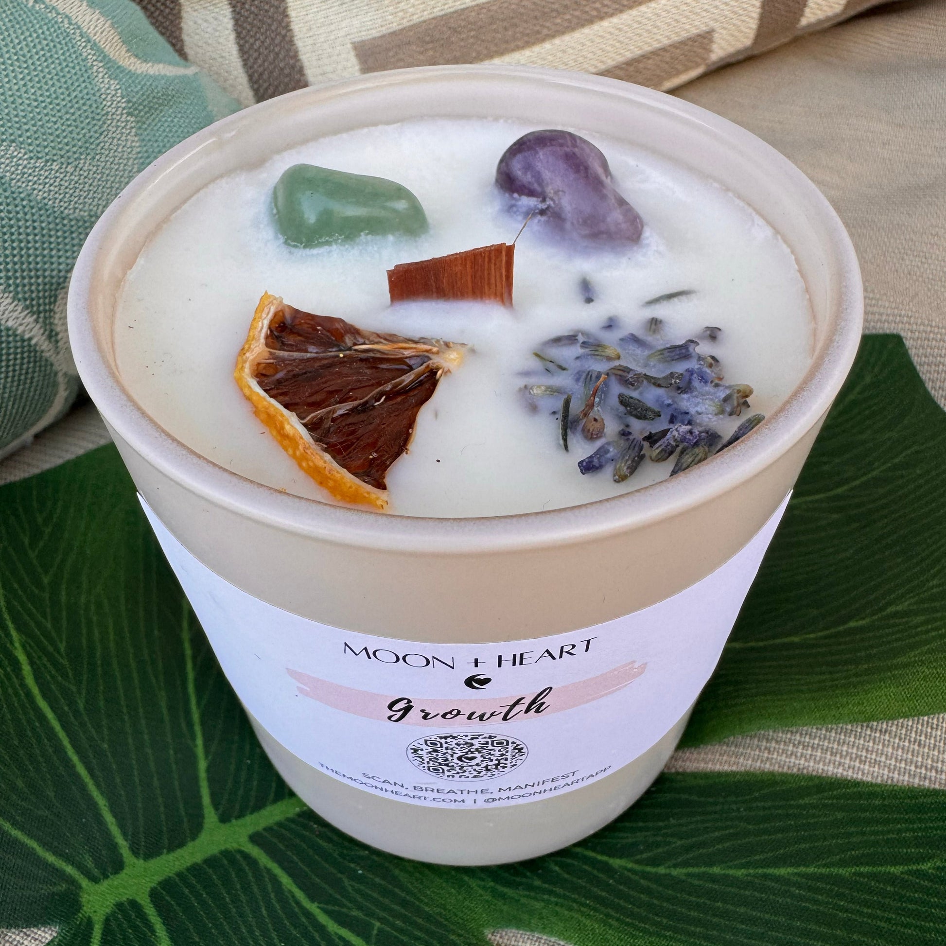 growth meditation candle