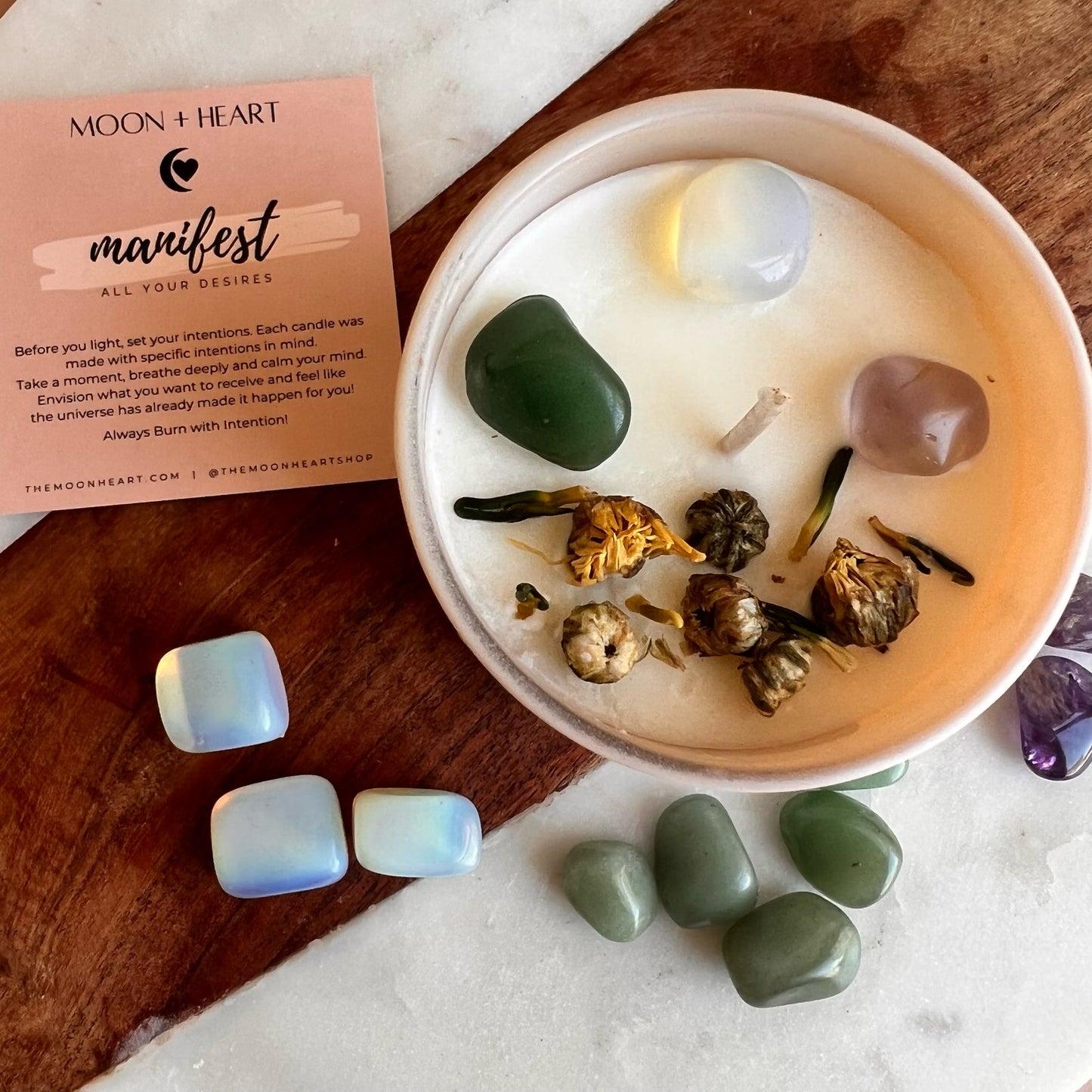 AQUARIUS Candle | Zodiac candle | Crystal Infused candle | Intention Candle | Manifestation Candle