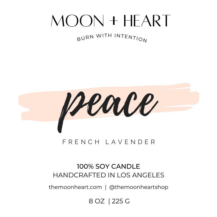 PEACE Intention Candle | Crystal Infused Candle | Manifestation Candle | Homemade candles