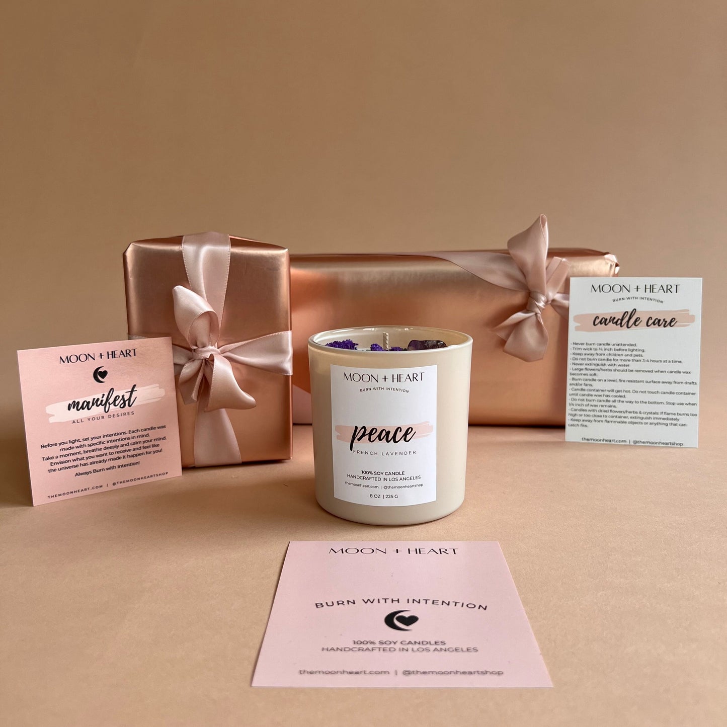 PEACE Intention Candle | Crystal Infused Candle | Manifestation Candle | Homemade candles