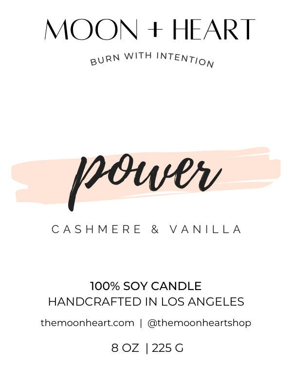POWER Intention candle | Tiger’s Eye, Clear Quartz | Homemade candles | Manifestation Candle