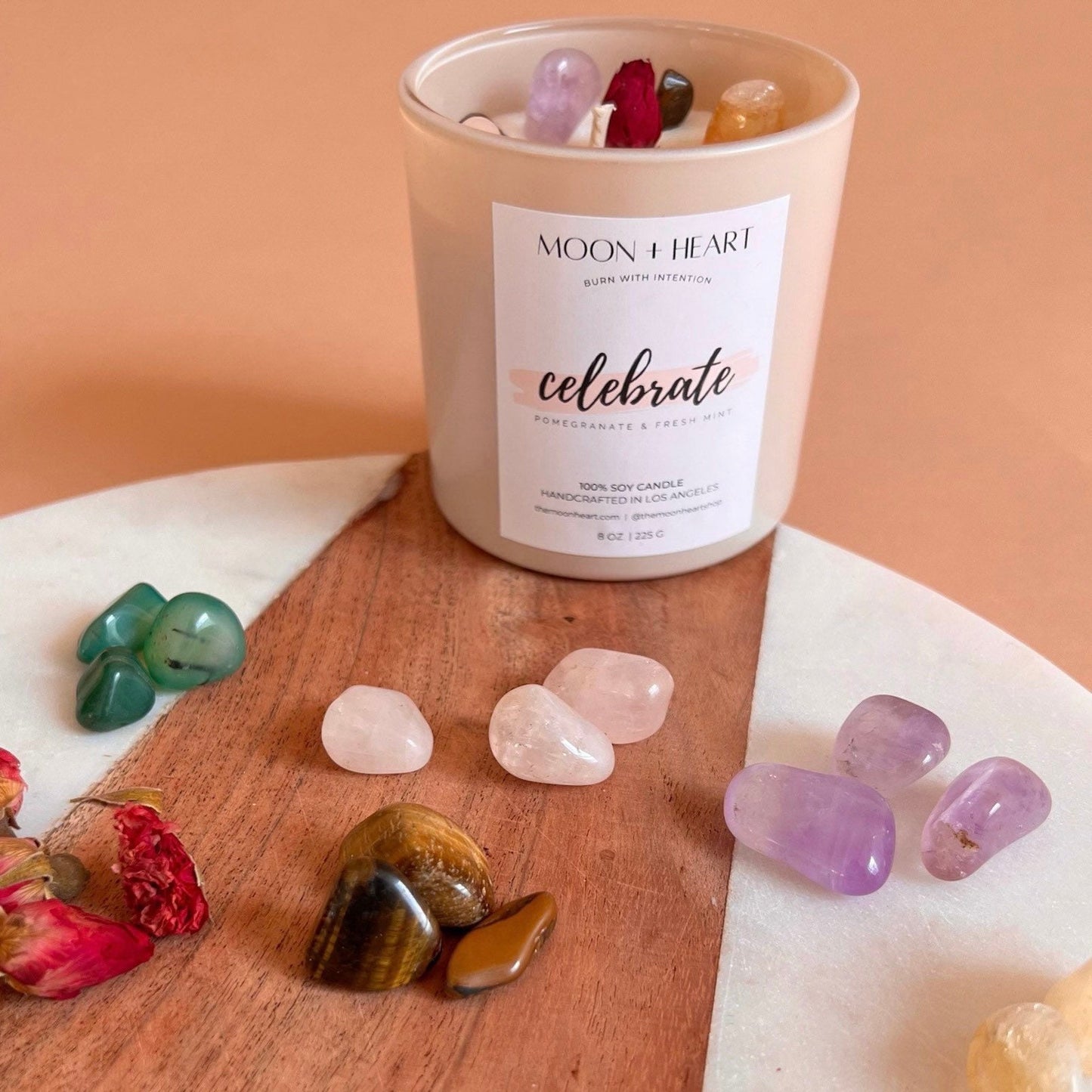 HAPPY BIRTHDAY Intention Candle | Crystal Infused Candle | Manifestation Candle | Homemade candles