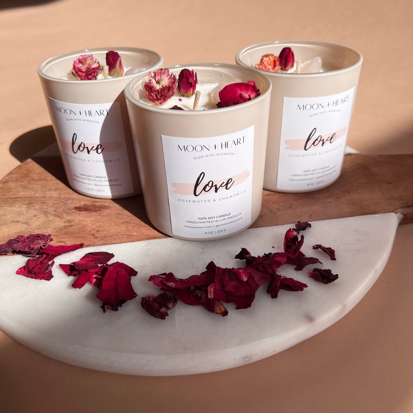 Intention Candle for LOVE | Crystal Infused Candle | Manifestation Candle | Homemade candles