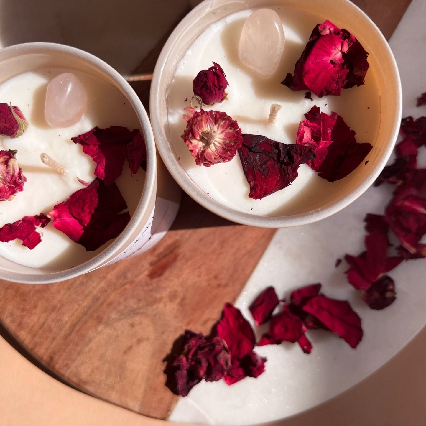 Intention Candle for LOVE | Crystal Infused Candle | Manifestation Candle | Homemade candles