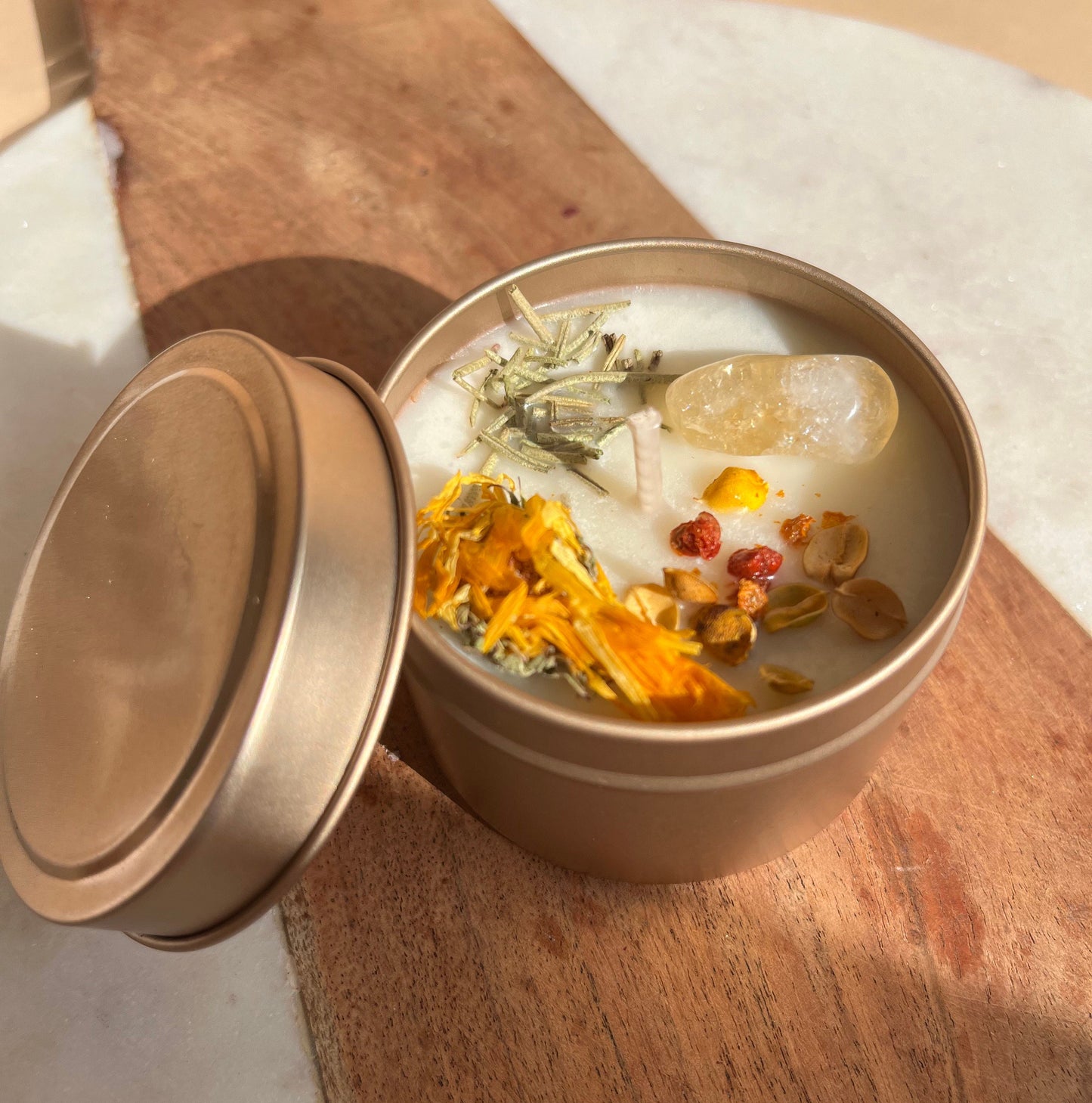 MONEY Candle | Soy Wax Intention Candle | Homemade candles | Manifestation Candle with Crystals