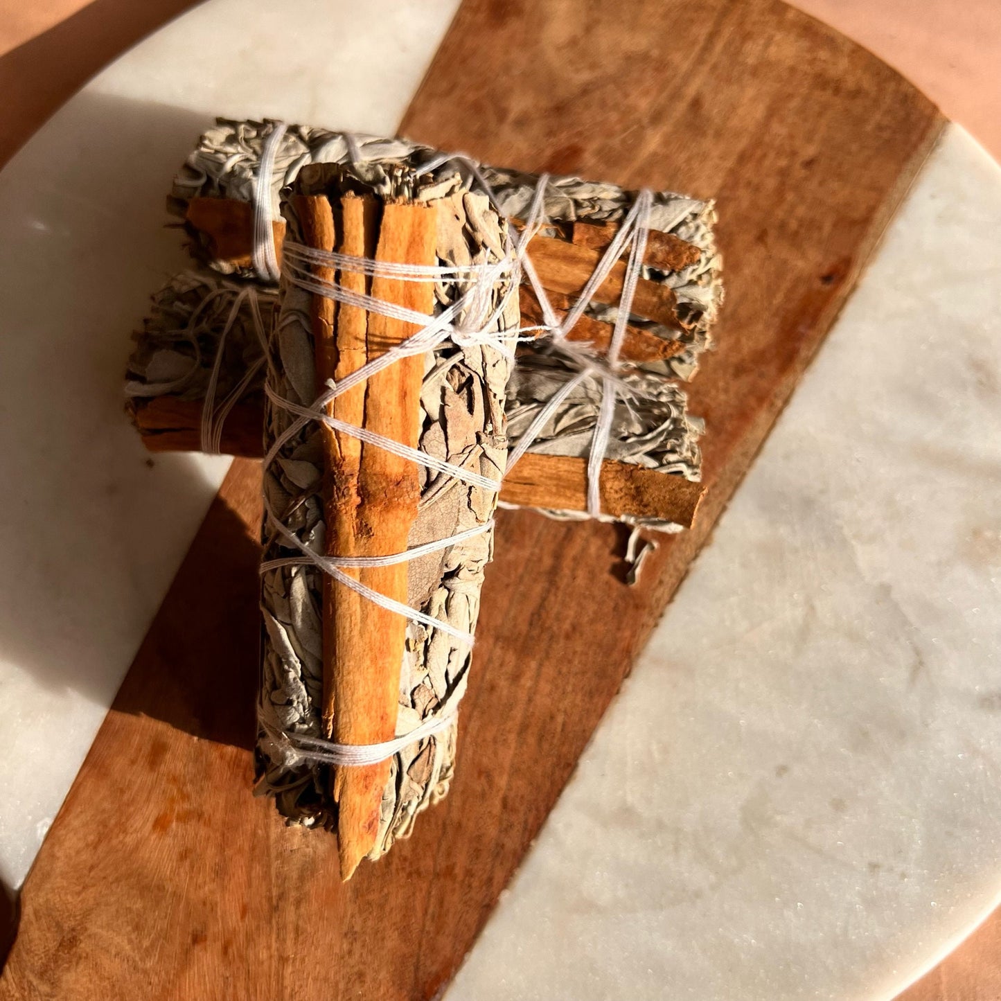3 Pack Bundle White Sage and Cinnamon Smudge Sticks | Healing, Protection, Prosperity |