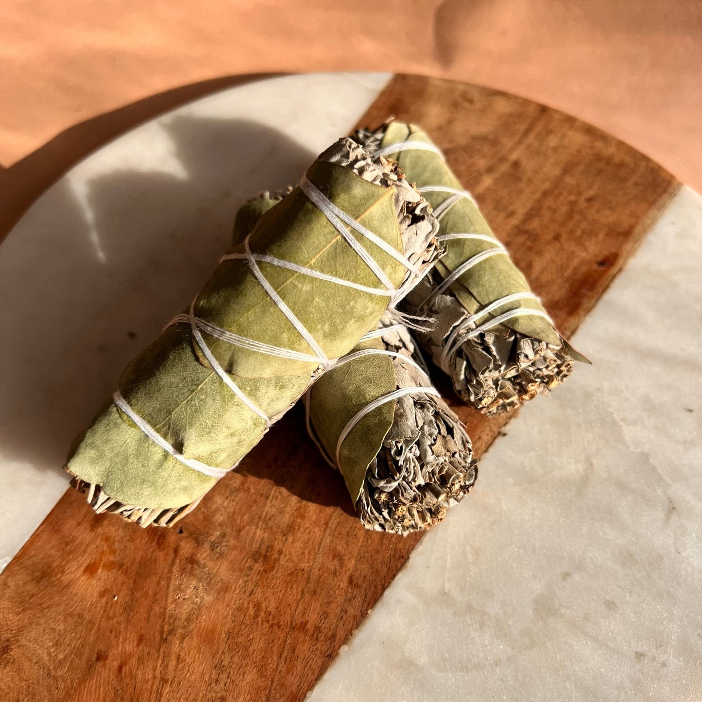 Eucalyptus White Sage Smudge Sticks | Sage Bundle for Ceremony, Meditation, Altar, Home Cleansing, Chakra Smudging Kit | The Moon Heart Shop