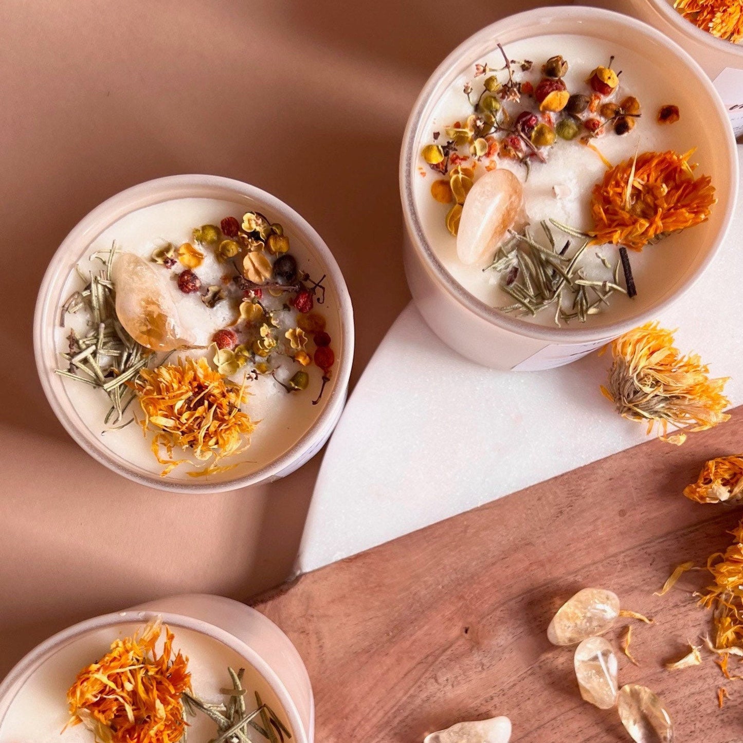 MONEY Candle | Soy Wax Intention Candle | Homemade candles | Manifestation Candle with Crystals