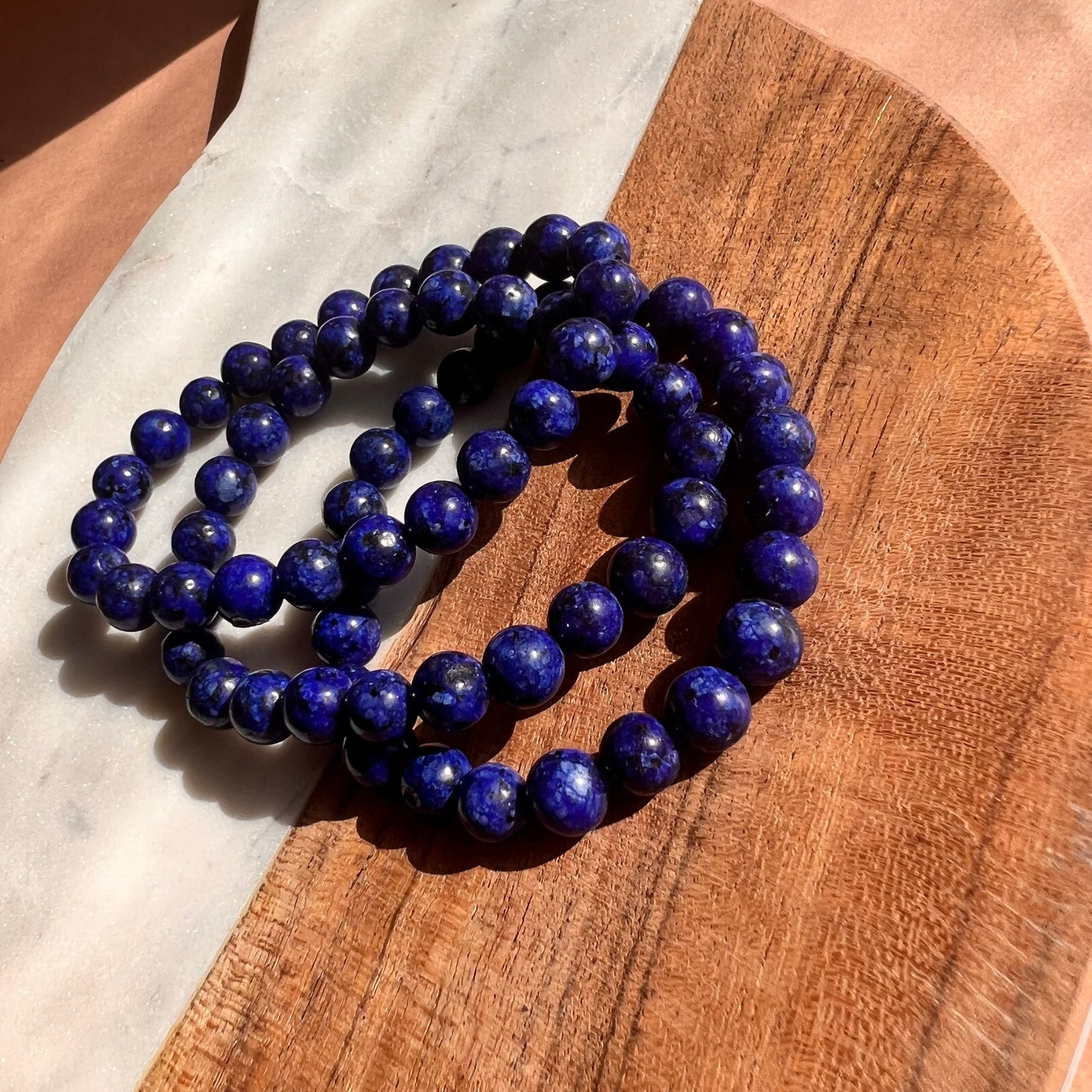 Genuine  Blue Lapis Bead Bracelet | Gradient Jade Luck Blessing Bracelet | crystal healing | perfect gift | natural gemstone