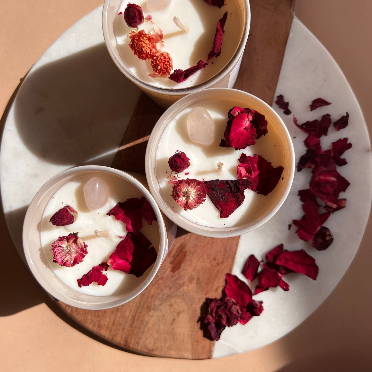 Intention Candle for LOVE | Crystal Infused Candle | Manifestation Candle | Homemade candles