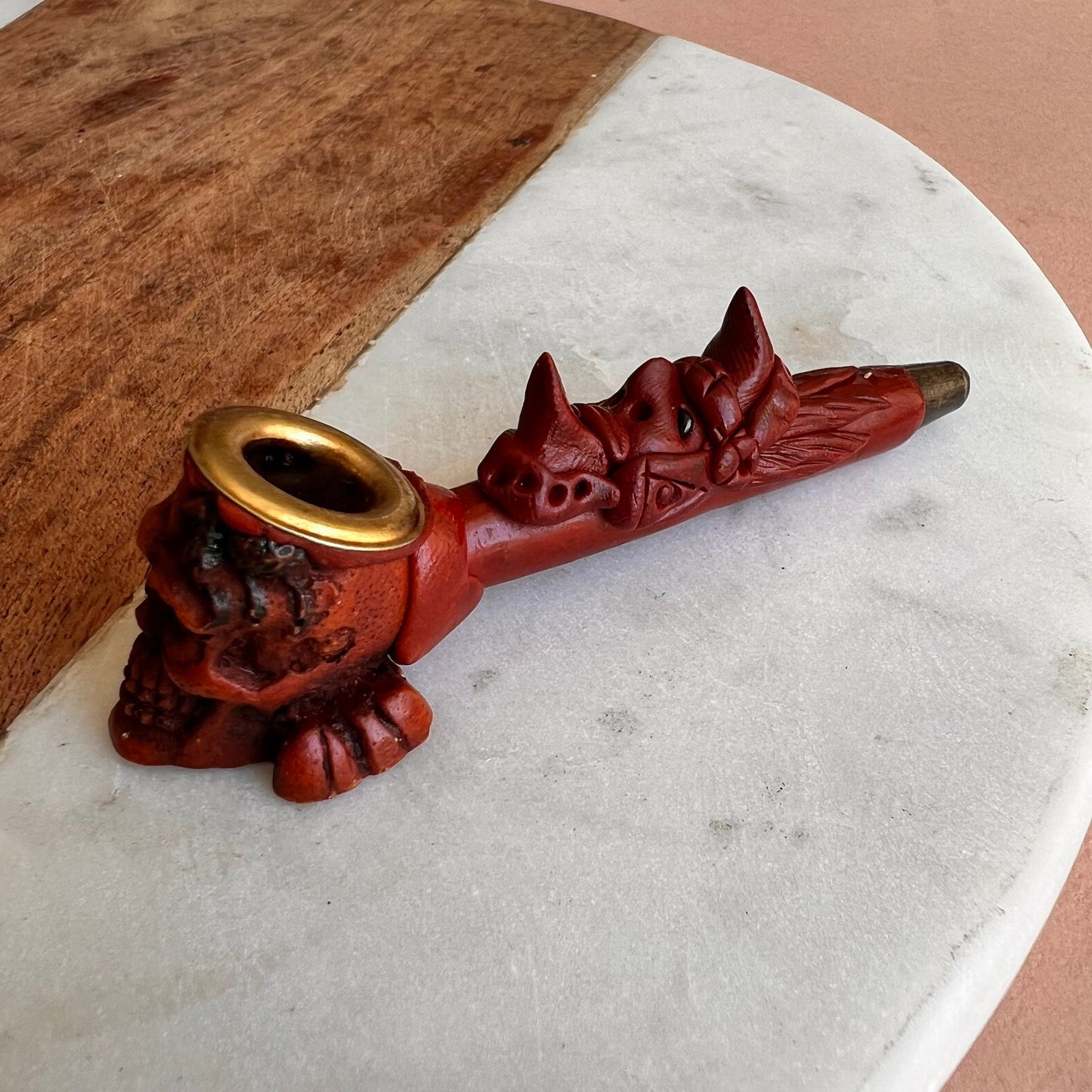 Wood Pipe | African carvings | Skull Smoking Pipe | Wooden Pipe | Wood Tobacco Pipe