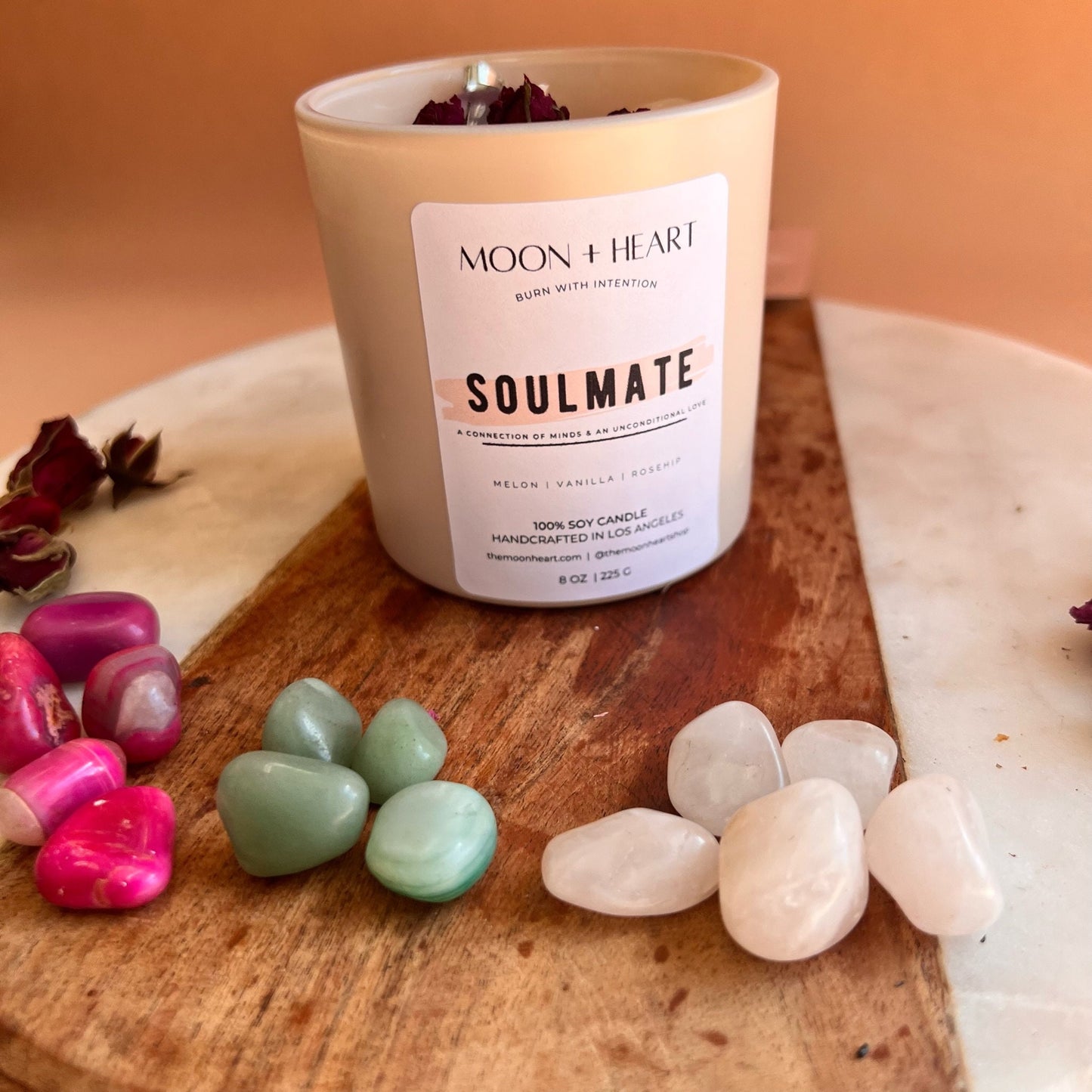 SOULMATE LOVE Intention Candle with Amethyst Pendant | Manifestation Candle | Homemade Candles