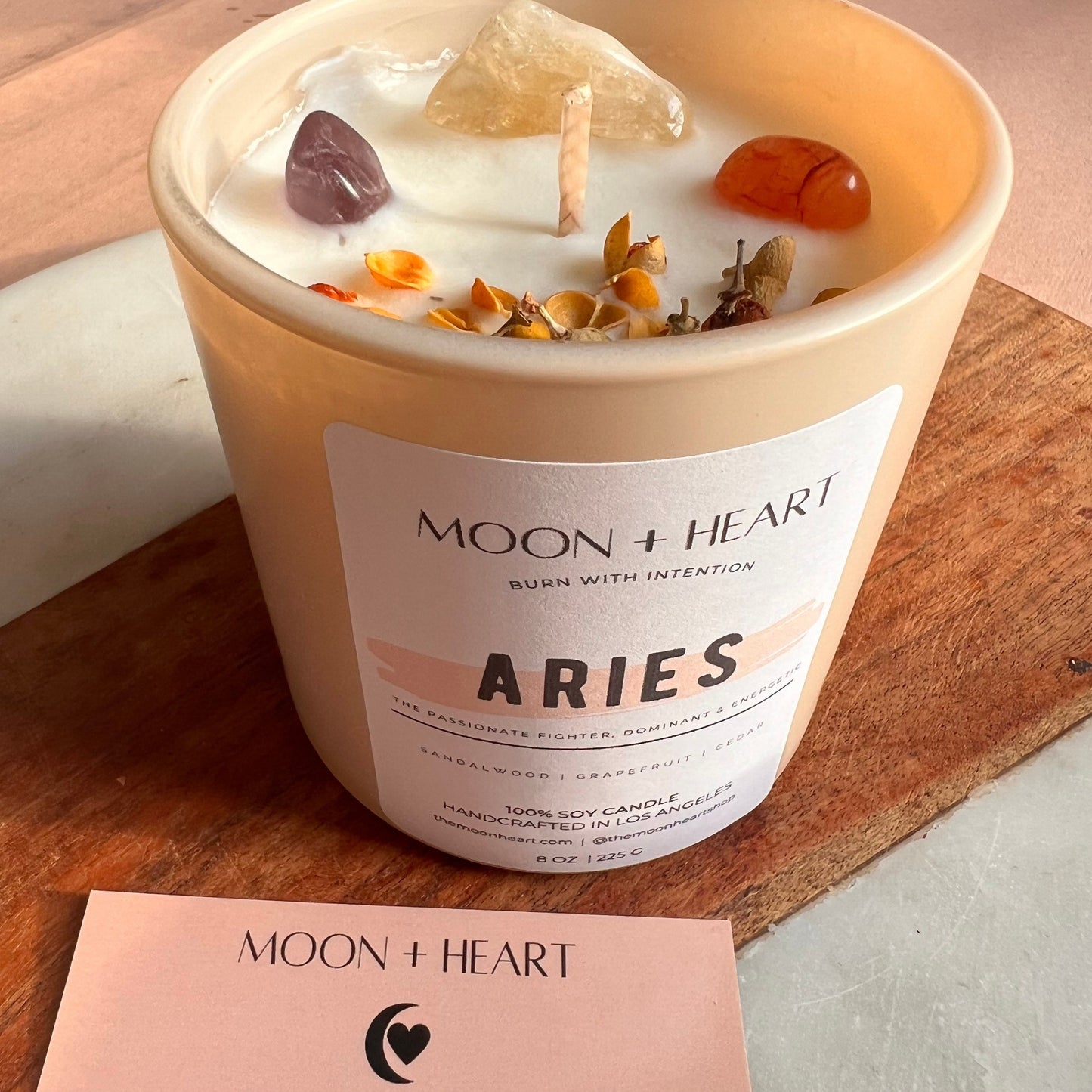 ARIES Candle | Zodiac candle | Crystal Infused candle | Intention Candle | Manifestation Candle