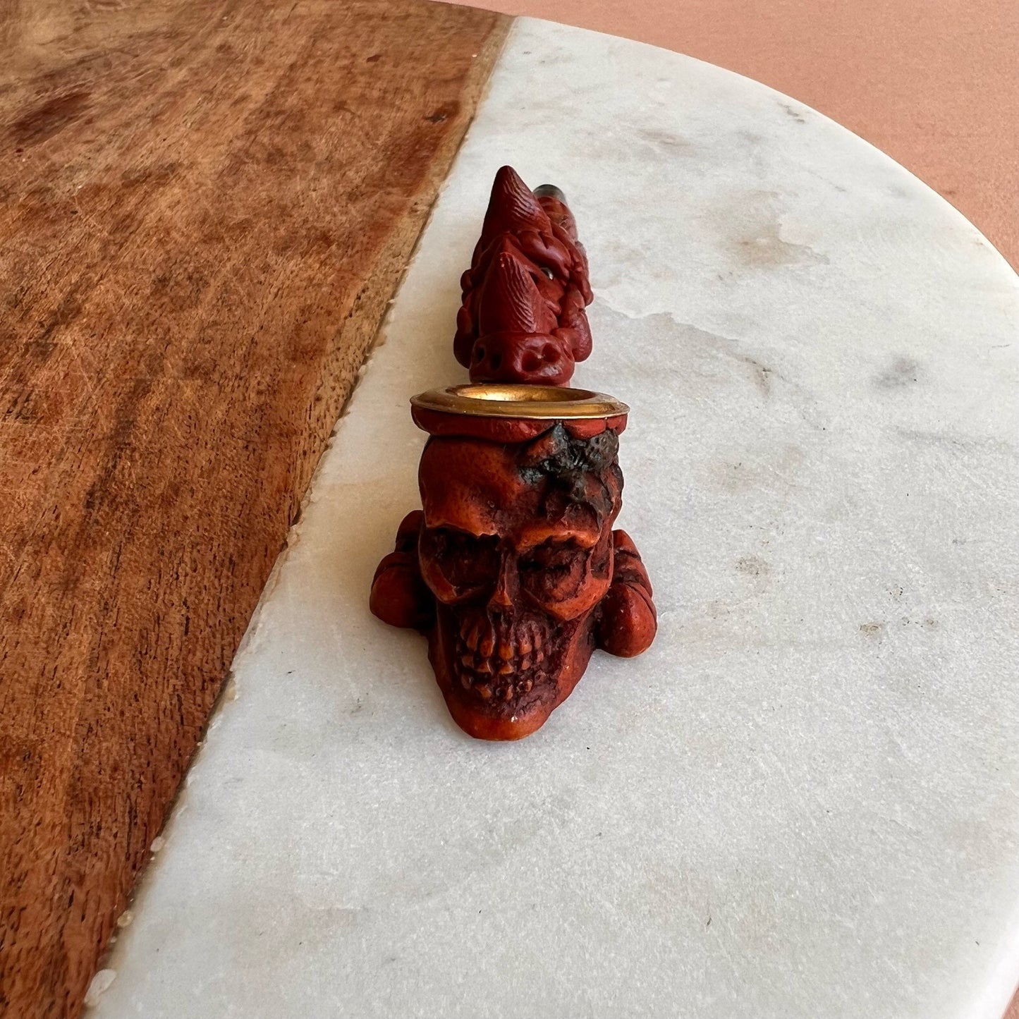 Wood Pipe | African carvings | Skull Smoking Pipe | Wooden Pipe | Wood Tobacco Pipe