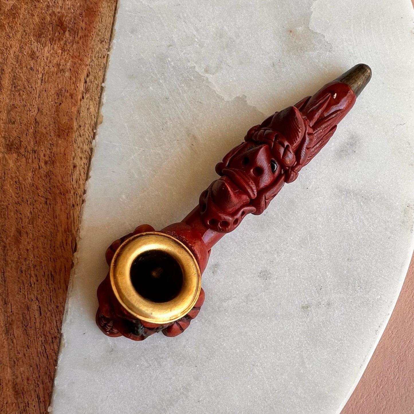 Wood Pipe | African carvings | Skull Smoking Pipe | Wooden Pipe | Wood Tobacco Pipe