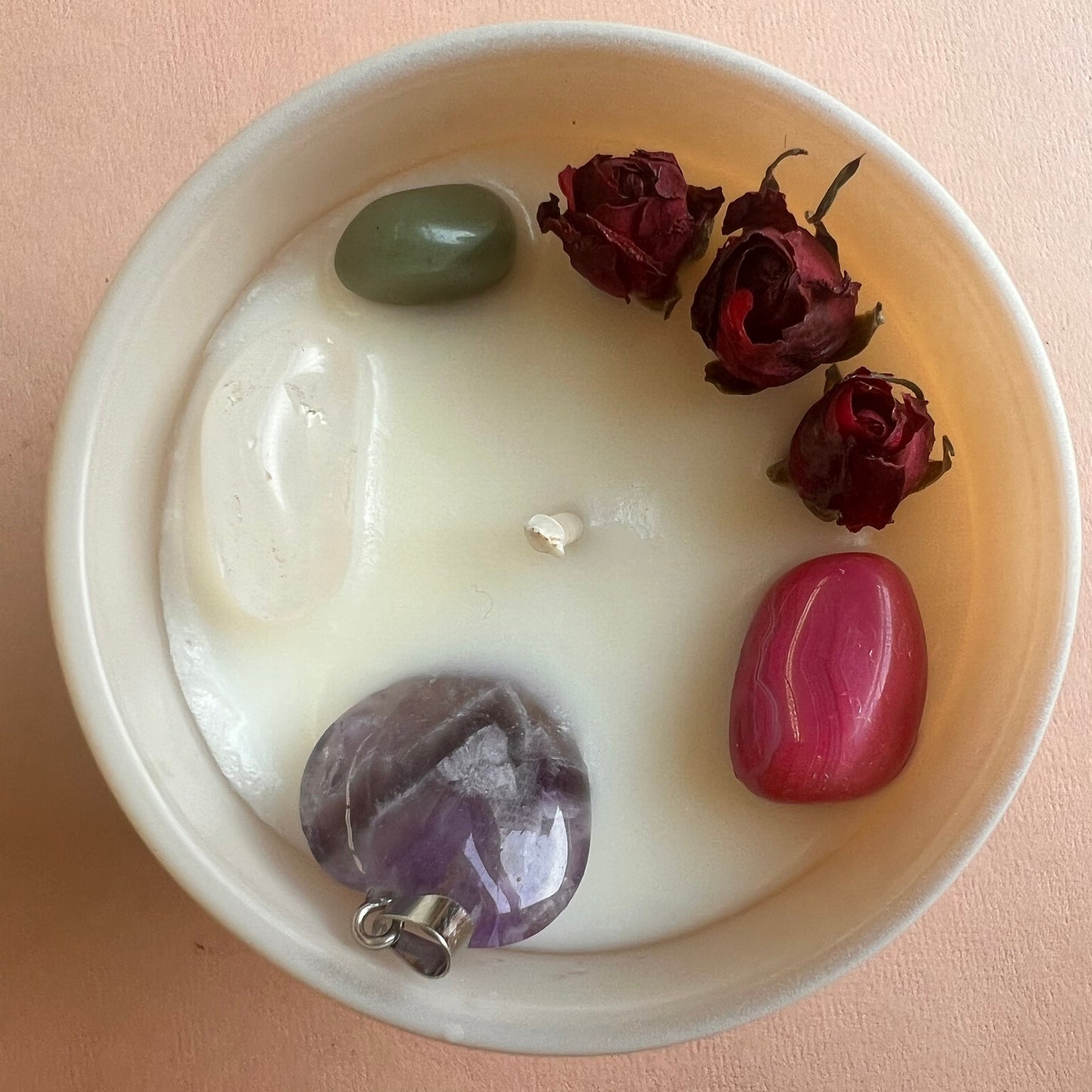 SOULMATE LOVE Intention Candle with Amethyst Pendant | Manifestation Candle | Homemade Candles