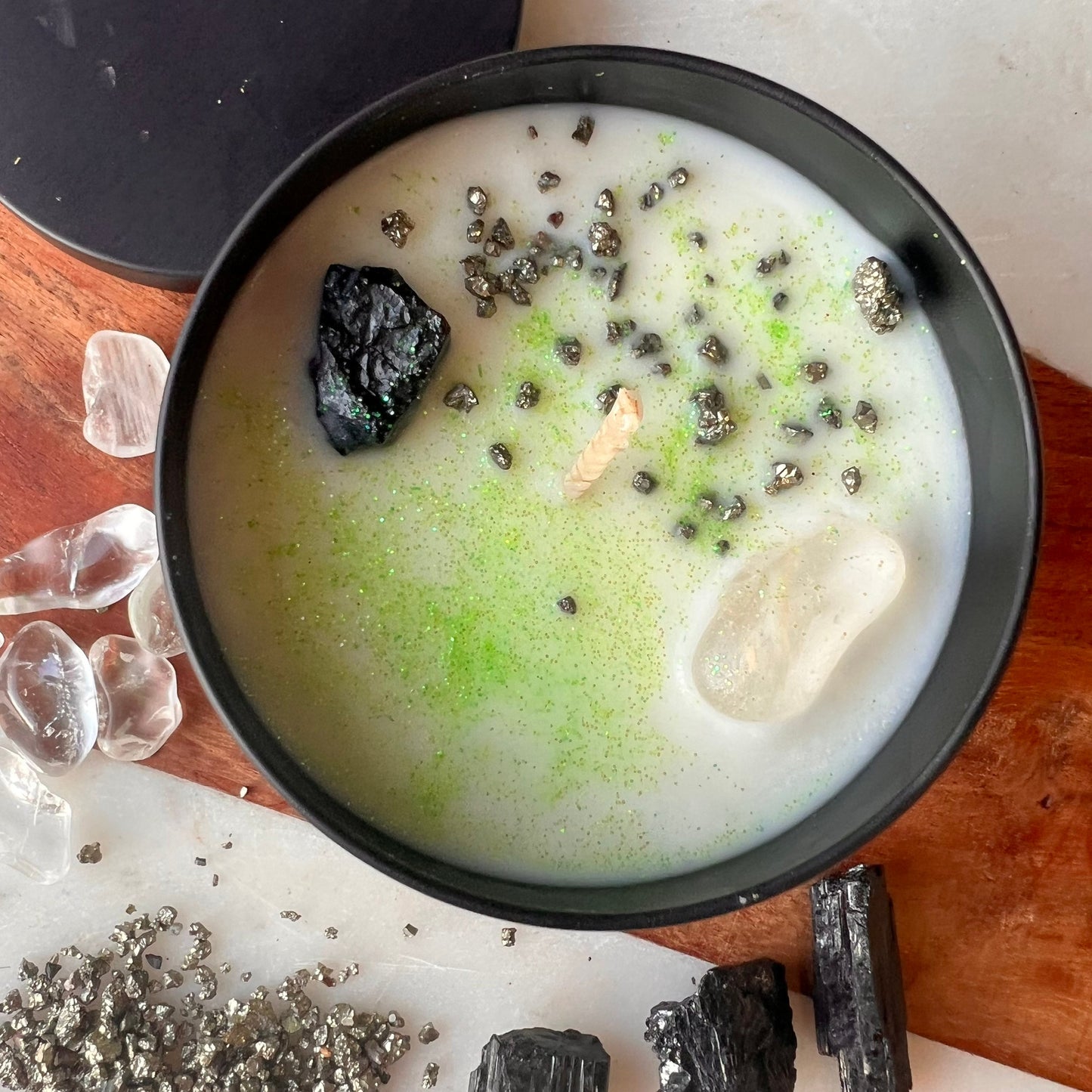 Sage that Shit Intention Candle with crystals | Manifestation Candle | Cool Candles | Crystal Infused Candle