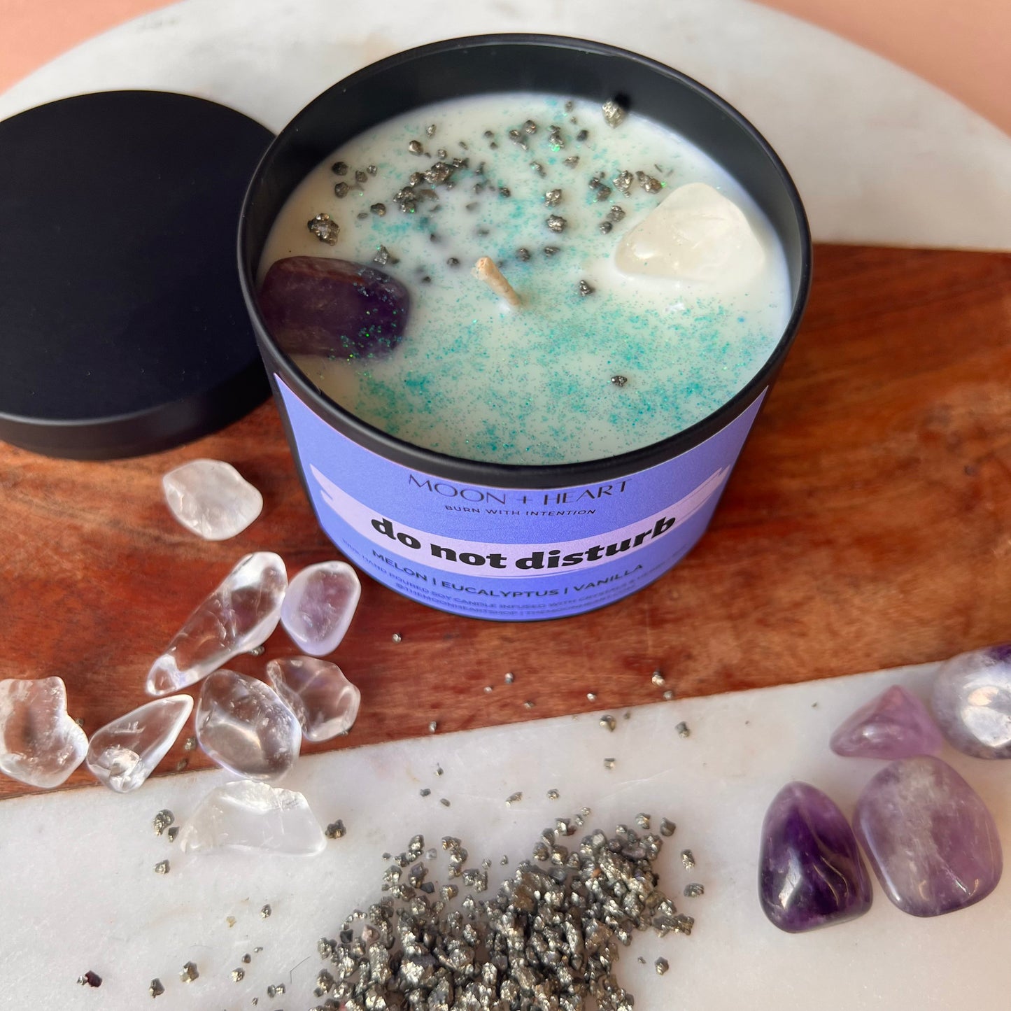 Do Not Disturb Candle |Intention candle | Manifestation Candle | Cool Candles | Crystal Infused Candle