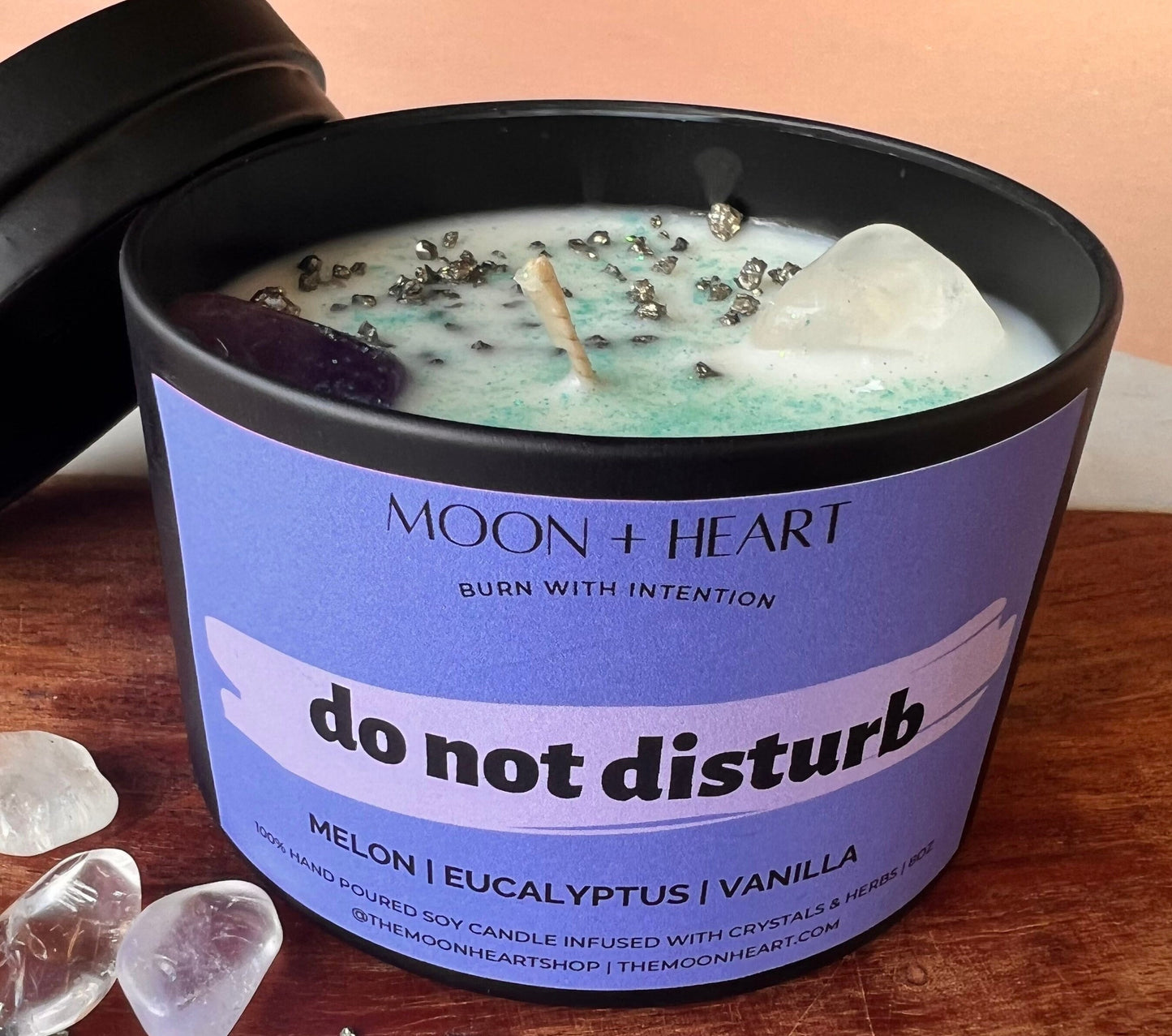 Do Not Disturb Candle |Intention candle | Manifestation Candle | Cool Candles | Crystal Infused Candle