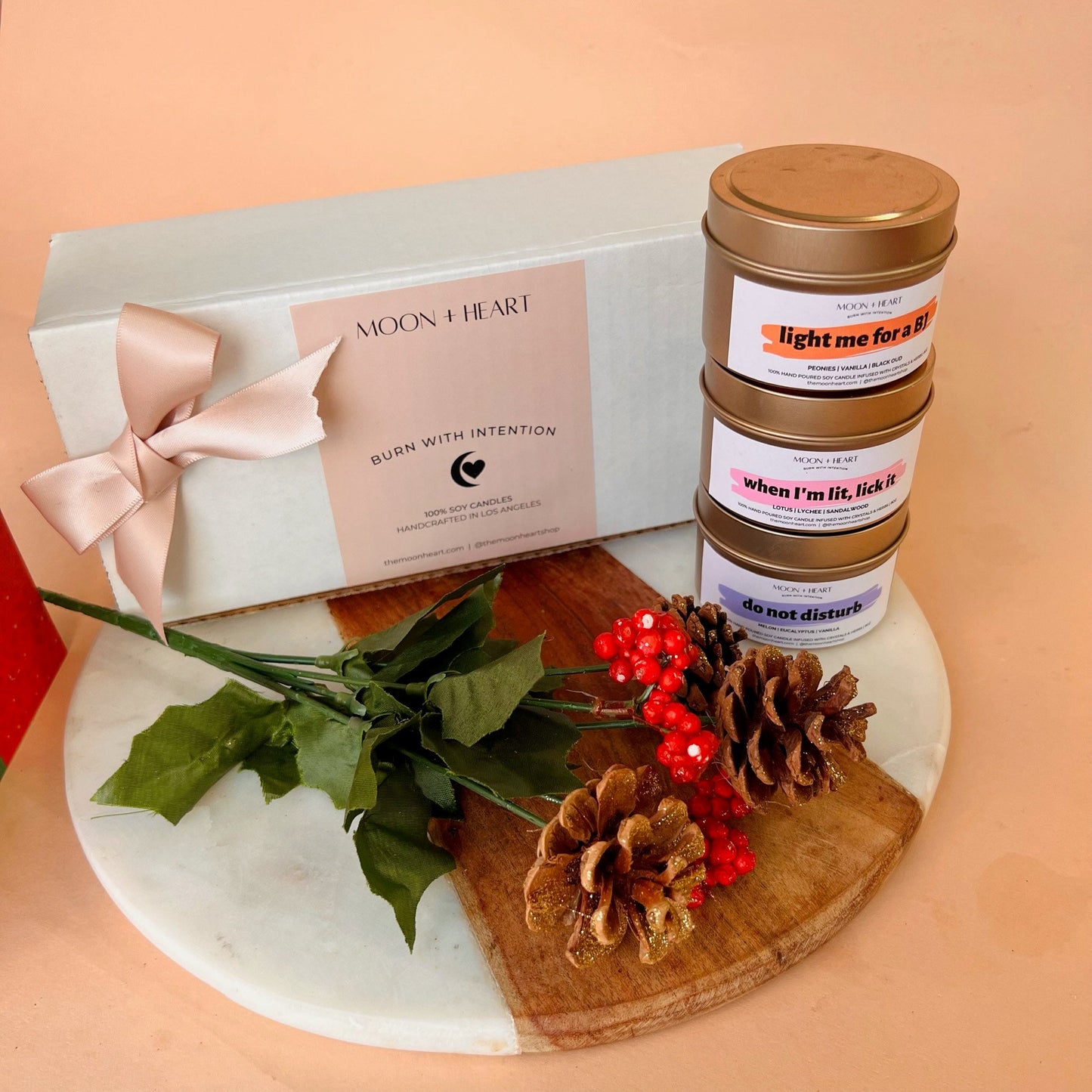 The Naughty candle gift box | Self Care Box | Intention candle | Crystal Infused Candle | Manifestation candle