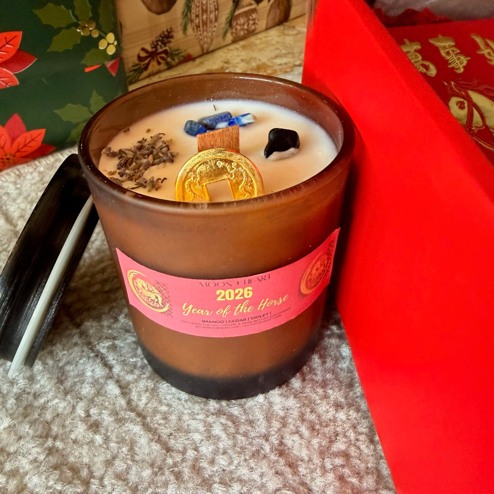 8oz glass jar Horse candle