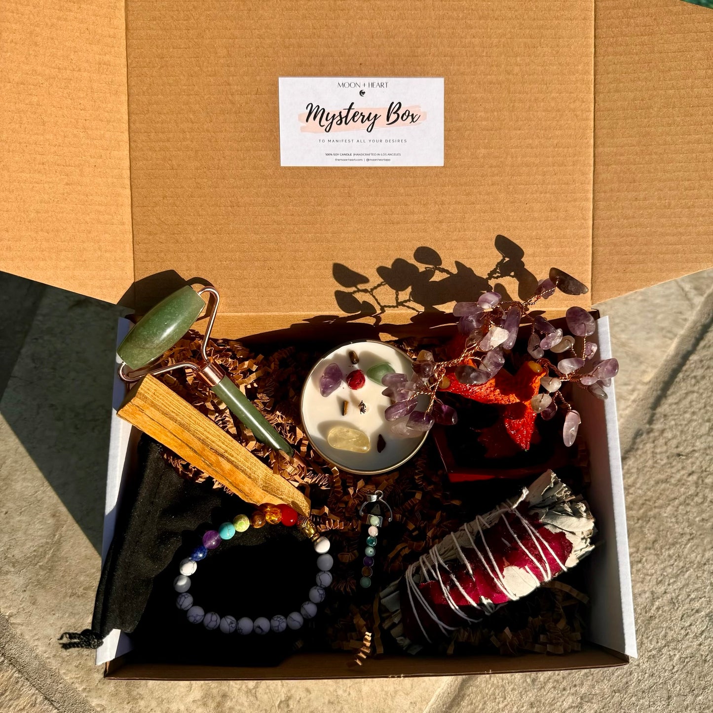 Mystery Mindful gift box | Self Care Box | Intention candle | Crystal Infused Candle | Manifestation gift box