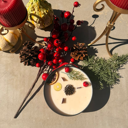 Large 3-Wick Holiday Candle with Mystery Crystal & Feng Shui Coin