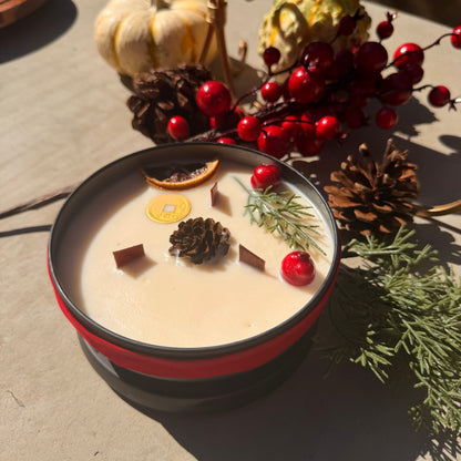 Large 3-Wick Holiday Candle with Mystery Crystal & Feng Shui Coin