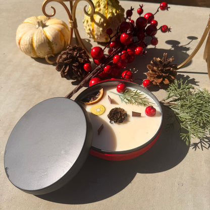 Large 3-Wick Holiday Candle with Mystery Crystal & Feng Shui Coin