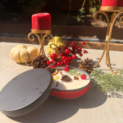 Large 3-Wick Holiday Candle with Mystery Crystal & Feng Shui Coin