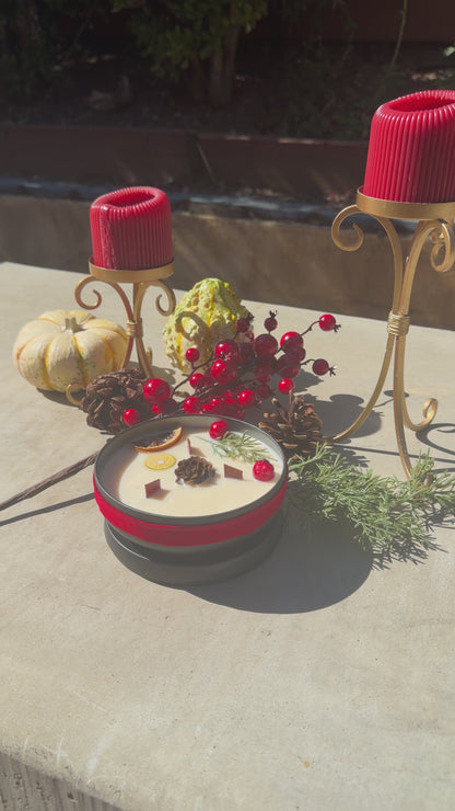 Large 3-Wick Holiday Candle with Mystery Crystal & Feng Shui Coin