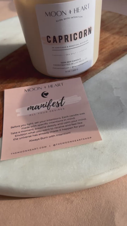 CAPRICORN Candle | Zodiac candle | Crystal Infused candle | Intention Candle | Manifestation Candle