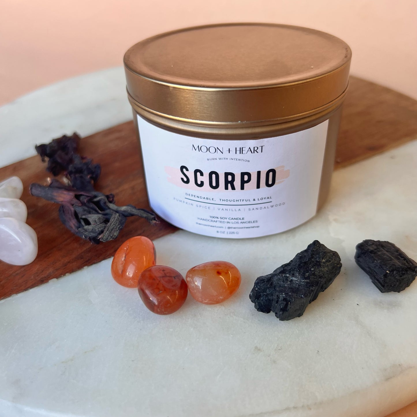 SCORPIO Candle | Zodiac Candle | Intention Candle w/ Crystal | Homemade candles | Manifestation Candle