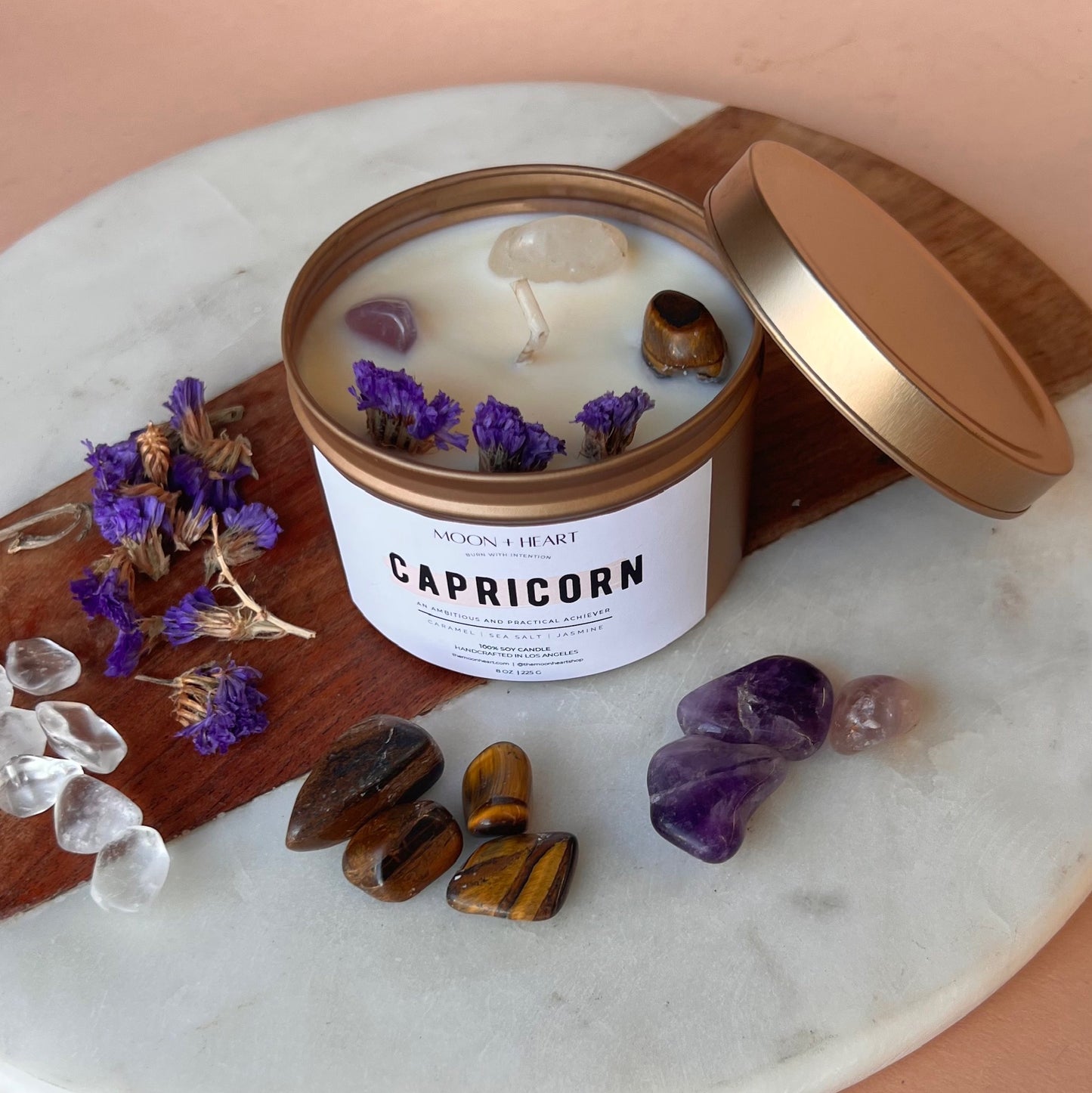 CAPRICORN Candle | Zodiac candle | Crystal Infused candle | Intention Candle | Manifestation Candle