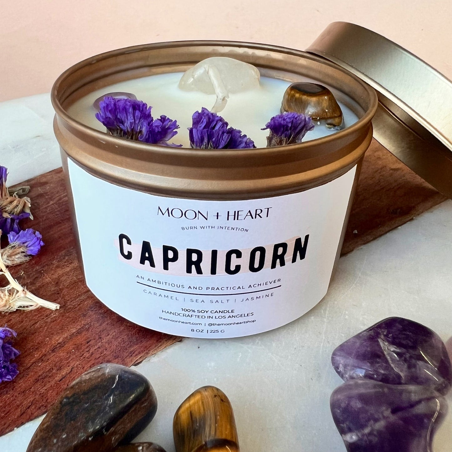 CAPRICORN Candle | Zodiac candle | Crystal Infused candle | Intention Candle | Manifestation Candle