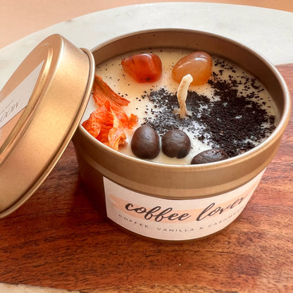 COFFEE LOVER Intention Candle | Carnelian | Scent: Sweet Coffee, Vanilla & Cashmere