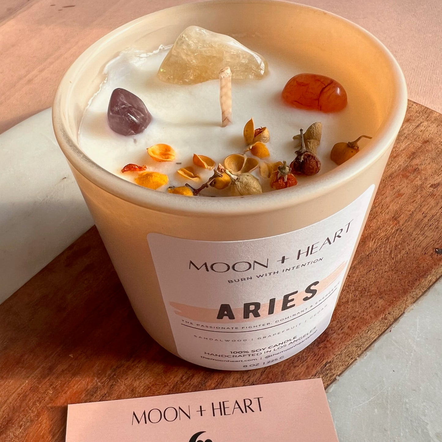 ARIES Candle | Zodiac candle | Crystal Infused candle | Intention Candle | Manifestation Candle