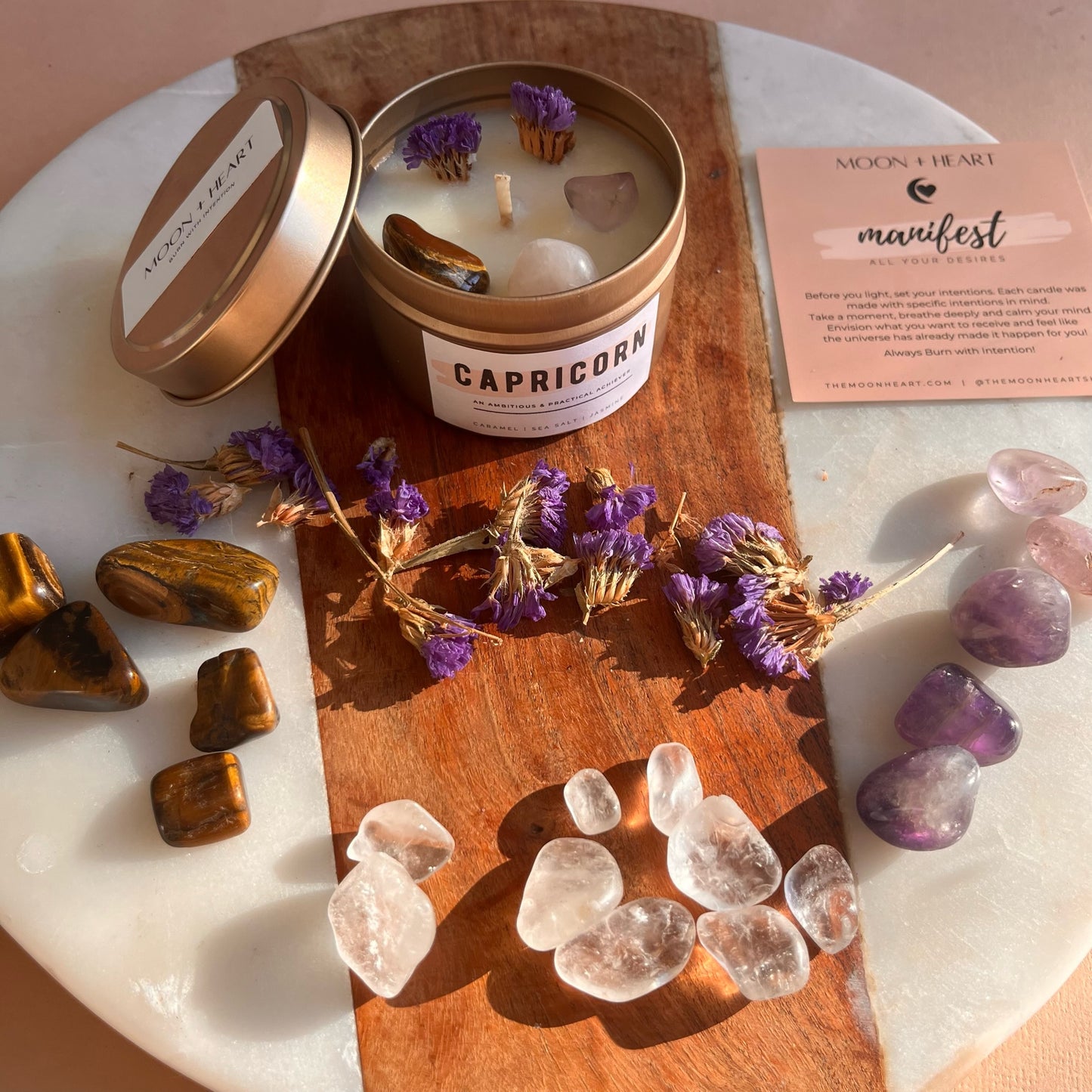 CAPRICORN Candle | Zodiac candle | Crystal Infused candle | Intention Candle | Manifestation Candle