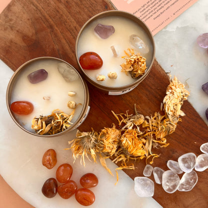 PISCES Candle | Zodiac candle | Crystal Infused candle | Intention Candle | Manifestation Candle