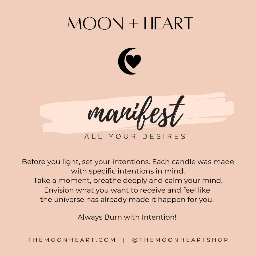 NEW MOON Intention Soy Wax Candle | Moonstone, citrine, clear quartz |  Scent: Red Currant Bliss