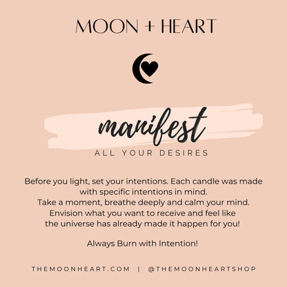 NEW MOON Intention Soy Wax Candle | Moonstone, citrine, clear quartz |  Scent: Red Currant Bliss
