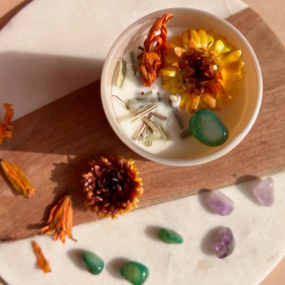 GOOD VIBES ONLY Intention Soy Wax Candle | Green Aventurine | Scent: Eucalyptus & Lemongrass