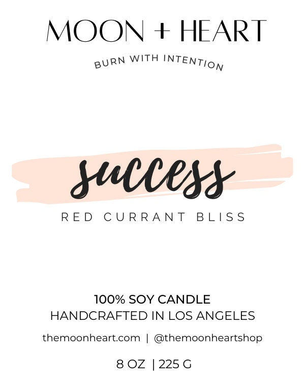 Intention Candle for SUCCESS with Pyrite stones | Homemade candles | Manifestation Candle