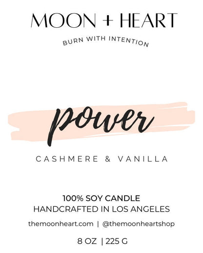 POWER Intention candle with Tiger’s Eye, Clear Quartz | Homemade candles | Manifestation Candle
