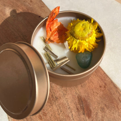 GOOD VIBES ONLY Intention Soy Wax Candle | Green Aventurine | Scent: Eucalyptus & Lemongrass