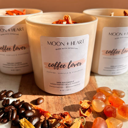 COFFEE LOVER Intention Candle | Carnelian | Scent: Sweet Coffee, Vanilla & Cashmere