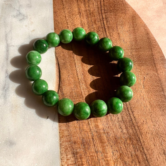 Genuine Jade Bead Bracelet | Gradient Jade Luck Blessing Bracelet | crystal healing | perfect gift | natural gemstone