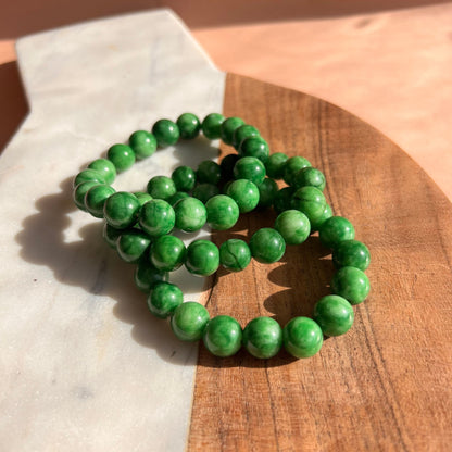 Genuine Jade Bead Bracelet | Gradient Jade Luck Blessing Bracelet | crystal healing | perfect gift | natural gemstone