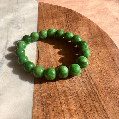 Genuine Jade Bead Bracelet | Gradient Jade Luck Blessing Bracelet | crystal healing | perfect gift | natural gemstone