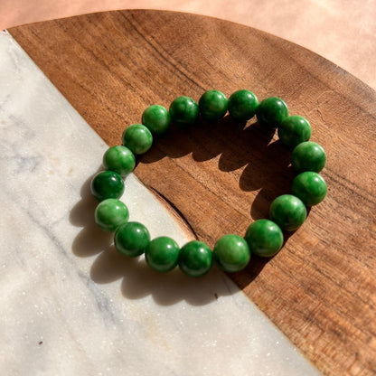 Genuine Jade Bead Bracelet | Gradient Jade Luck Blessing Bracelet | crystal healing | perfect gift | natural gemstone
